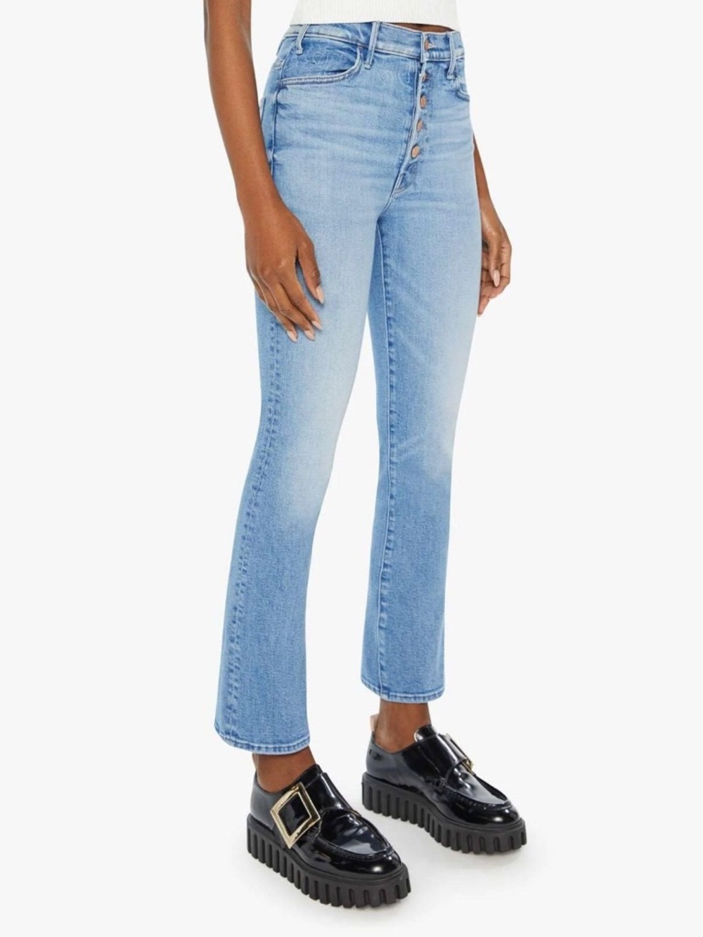 NWT Mother Denim The Pixie Hustler Ankle Cotton Blend Jeans Blue Tarot Time 26